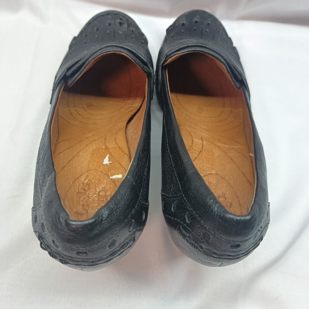 Clarks Womens Black Leather Kiltie Penny Loafer Block Heels Size 7.5M Preppy - Picture 7 of 9